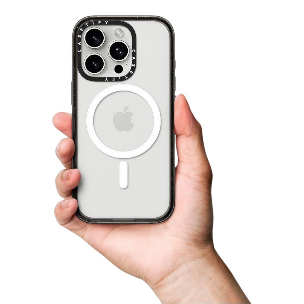 Casetify impact con magsafe iphone 16 pro color transparente con marco negro