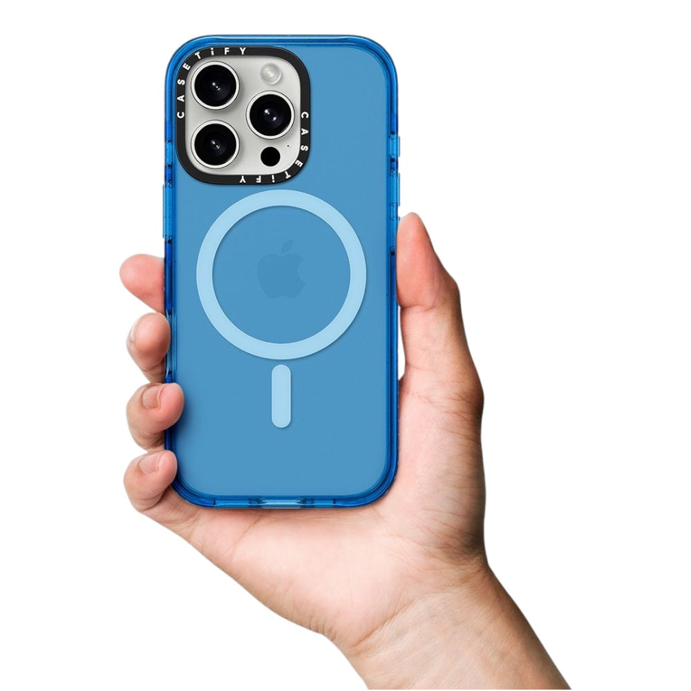 Casetify impact con magsafe iphone 14 azul