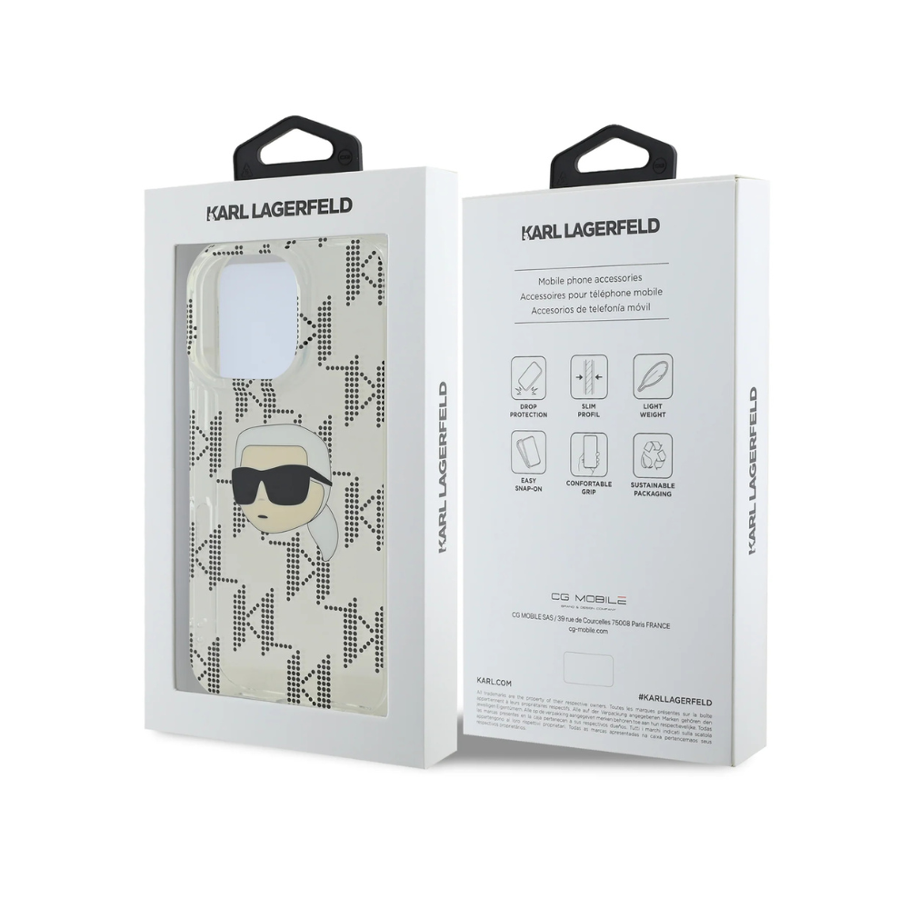 Karl Lagerfeld hc iml k. head monogram electroplated transparent iphone 16 pro