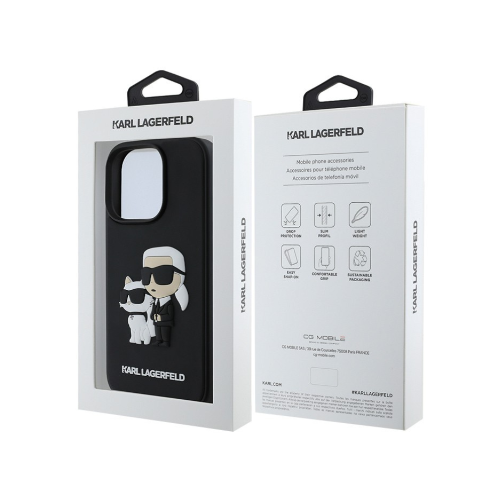 Karl Lagerfeld hc 3d rubber kc nft black iphone 16 pro max