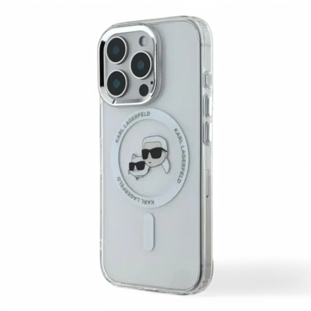 Karl Lagerfeld hc magsafe iml metal kc heads white iphone 16 pro