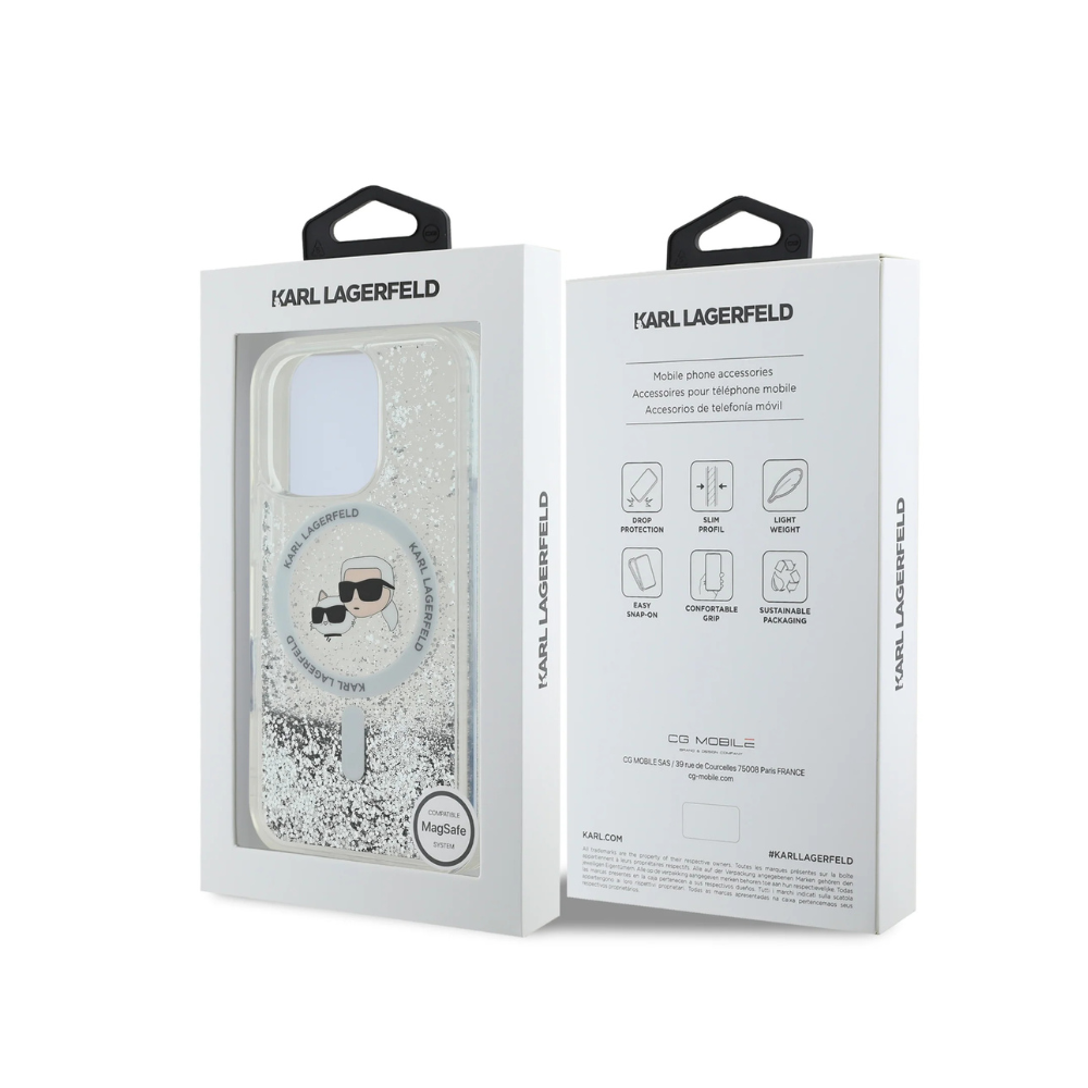 Karl Lagerfeld hc magsafe liq. glitter kc heads transparent iphone 16 pro
