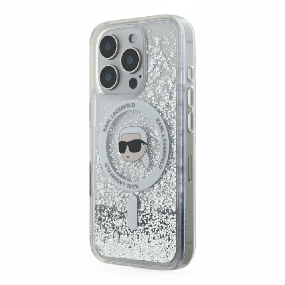 Karl Lagerfeld hc magsafe liq. glitter k. head transparent iphone 16 pro