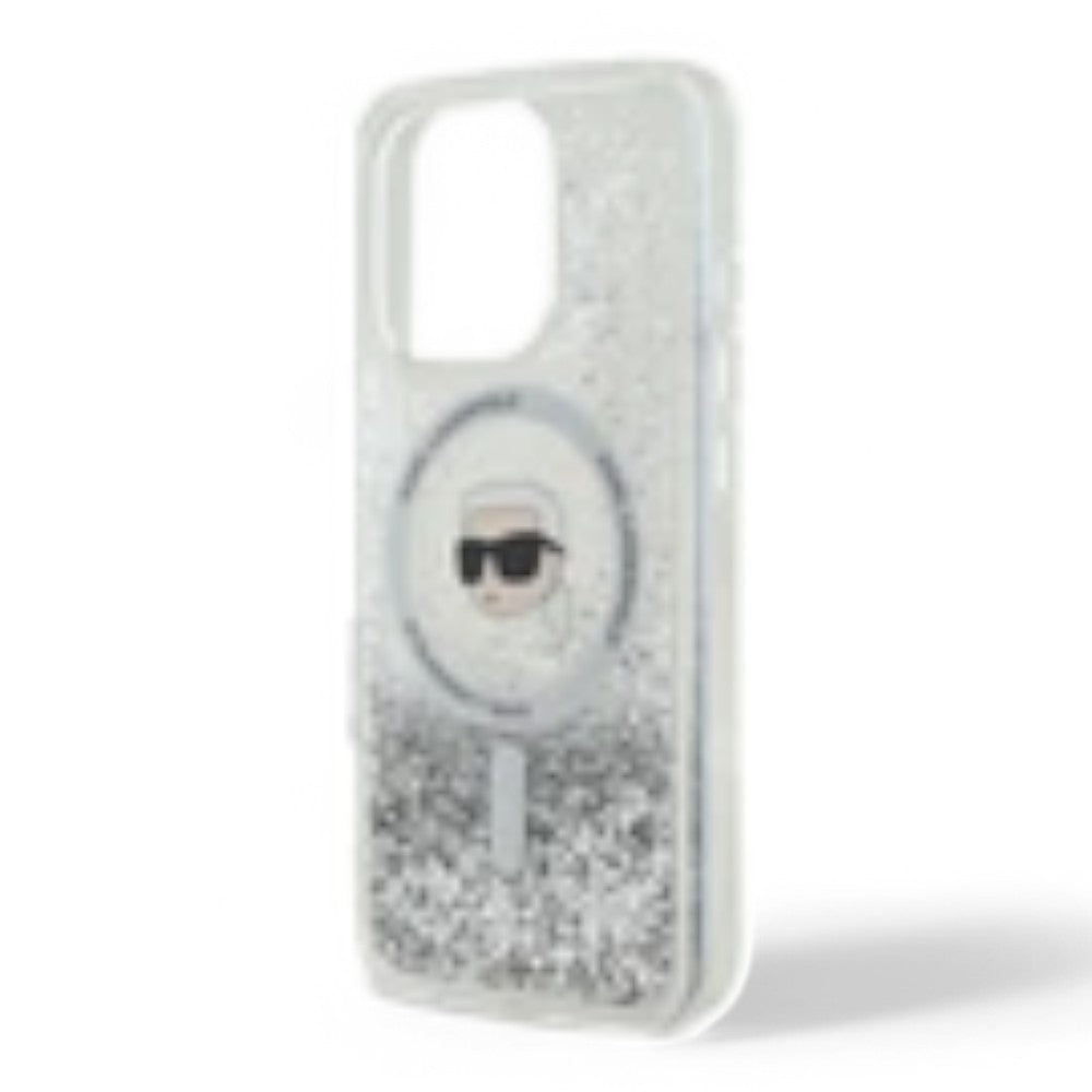 Karl Lagerfeld hc magsafe liq. glitter k. head transparent iphone 16 pro