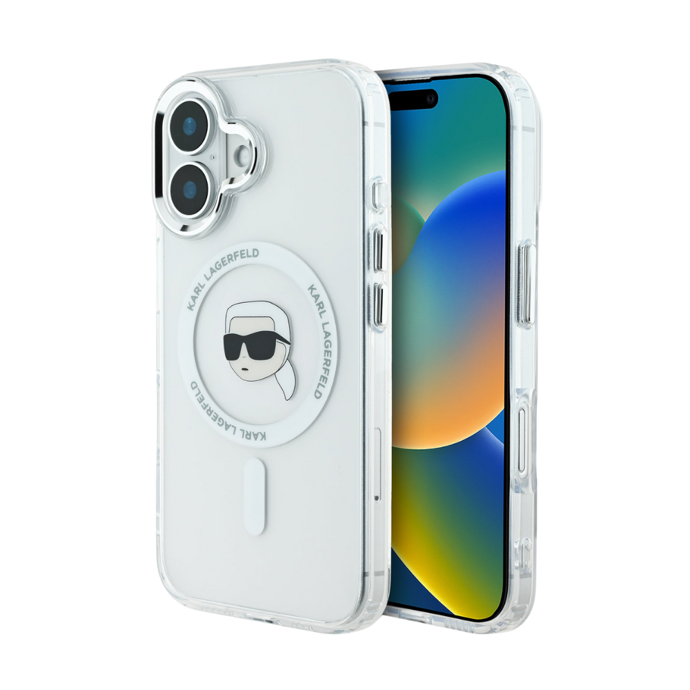 Karl Lagerfeld hc magsafe iml metal k. head white iphone 16
