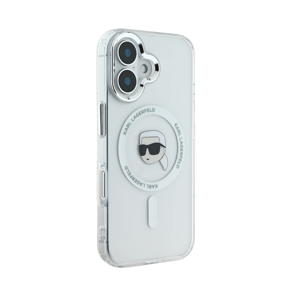 Karl Lagerfeld hc magsafe iml metal k. head white iphone 16