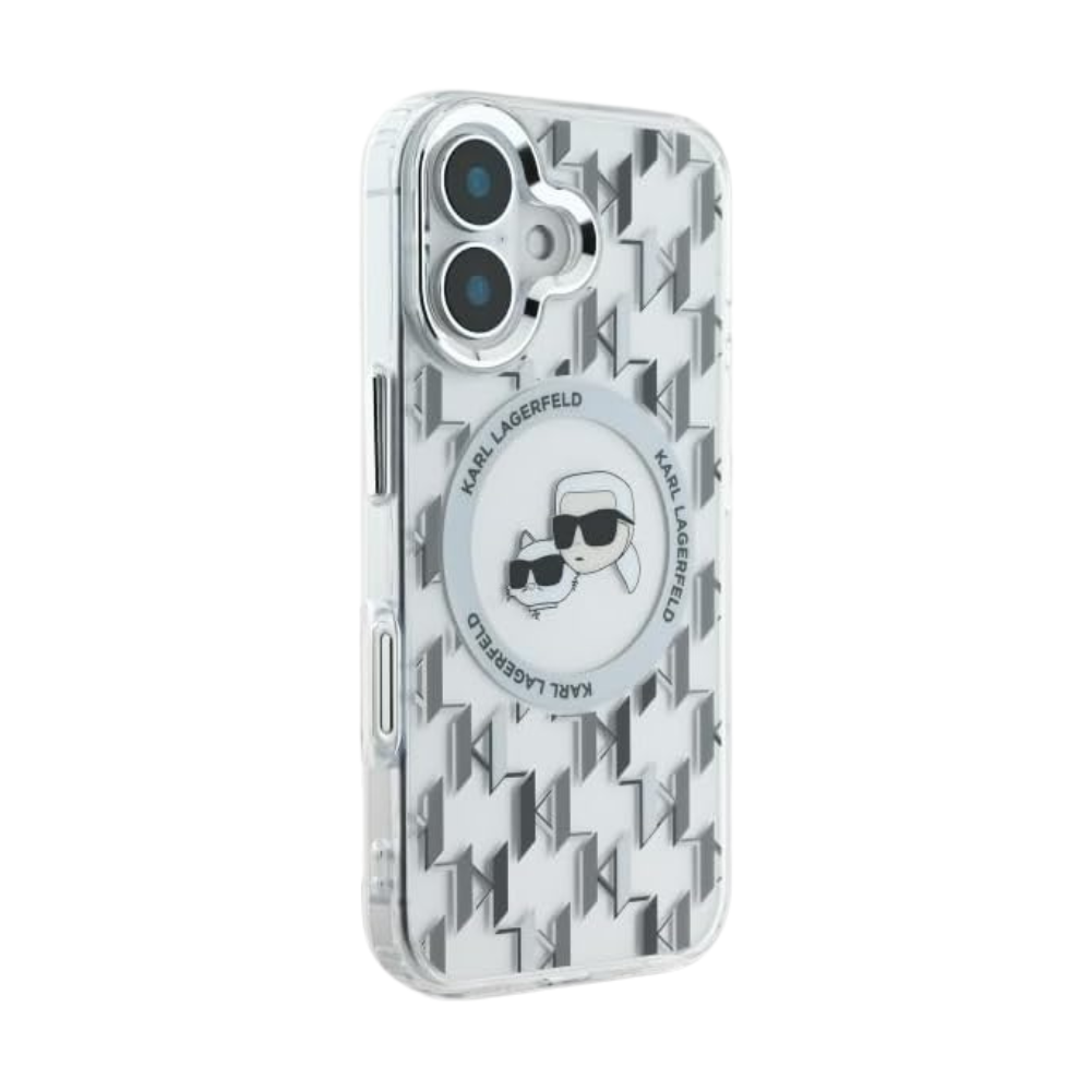 Karl Lagerfeld hc magsafe iml metal monogram kc heads transparent iphone 16