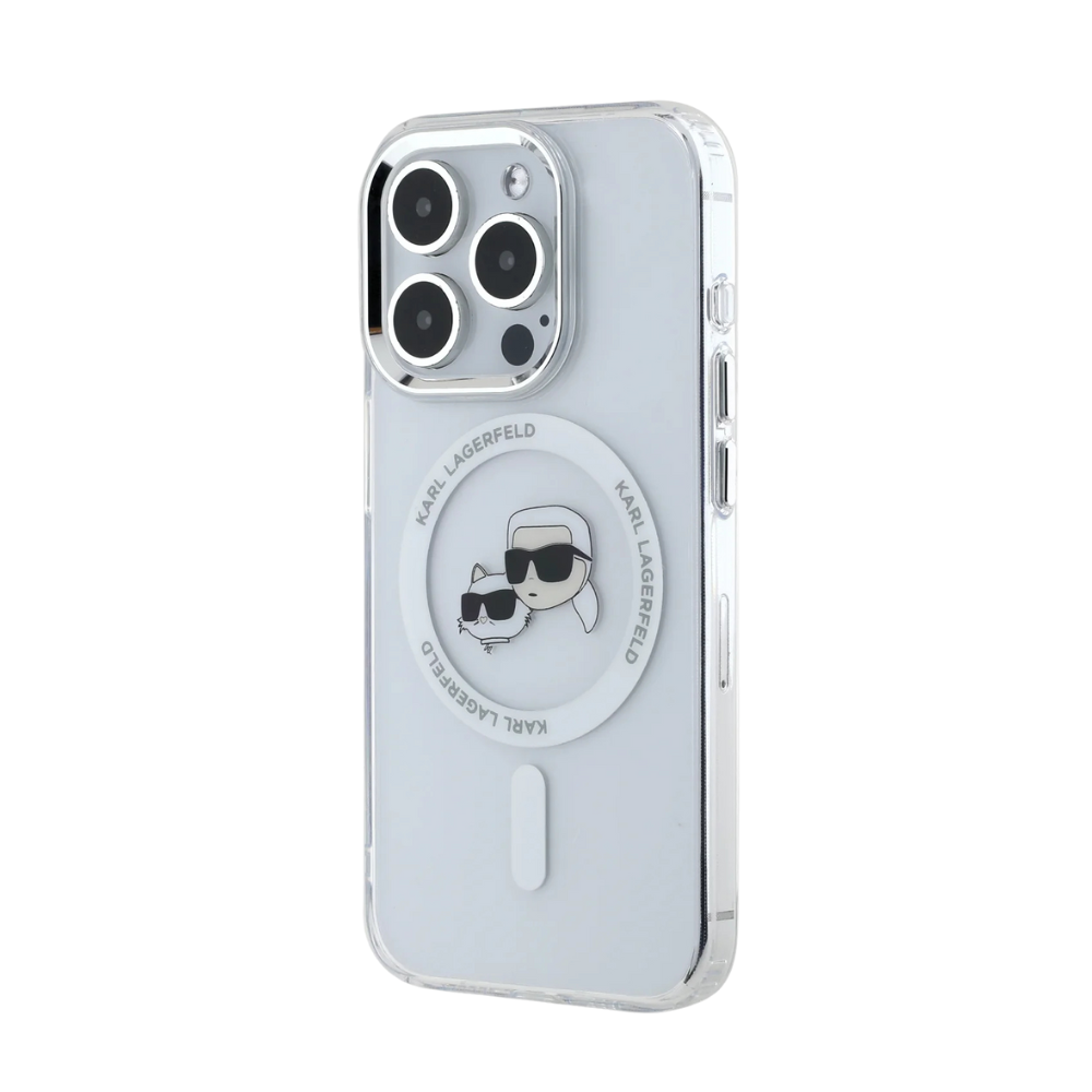Karl Lagerfeld hc magsafe iml metal kc heads white iphone 16 pro max