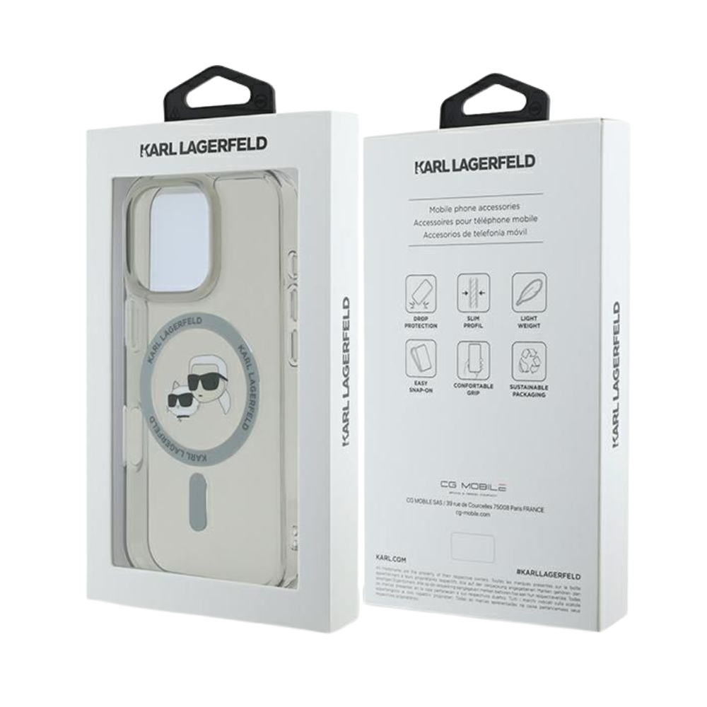 Karl Lagerfeld hc magsafe iml metal kc heads black iphone 16 pro max