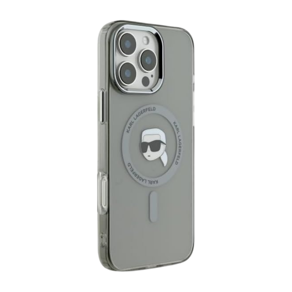 Karl Lagerfeld hc magsafe iml metal k. head black iphone 16 pro max