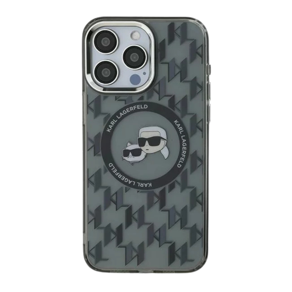 Karl Lagerfeld hc magsafe iml metal monogram kc heads black iphone 16 pro max