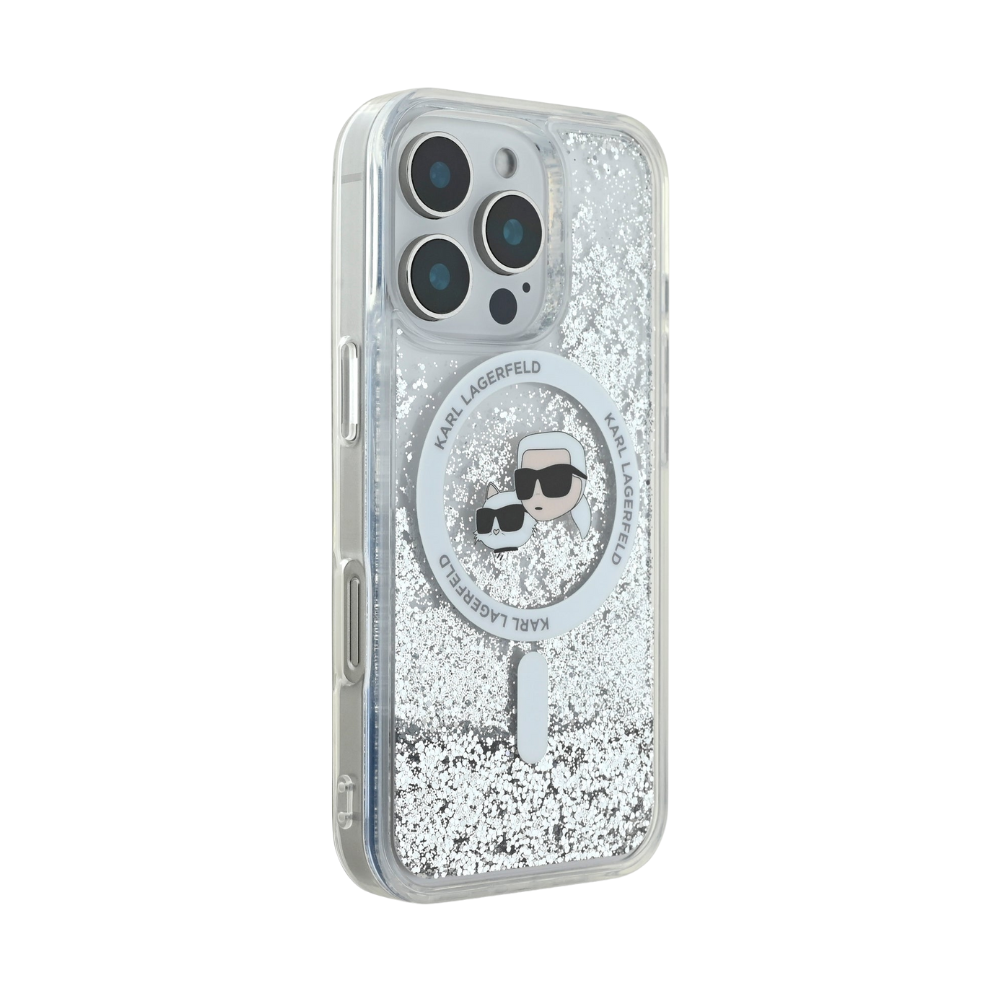 Karl Lagerfeld hc magsafe liq. glitter kc heads transparent iphone 16 pro max