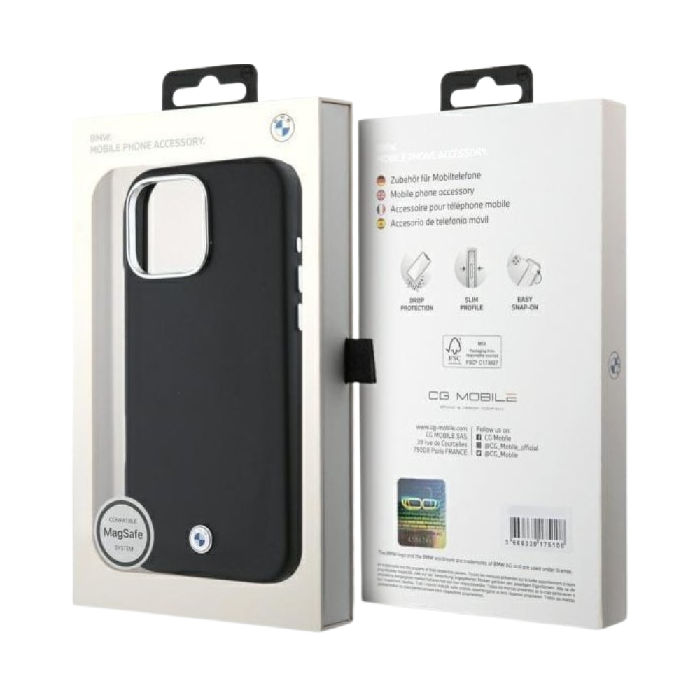 BMW hc sign magsafe pu full wrapped metal black iphone 16 pro max