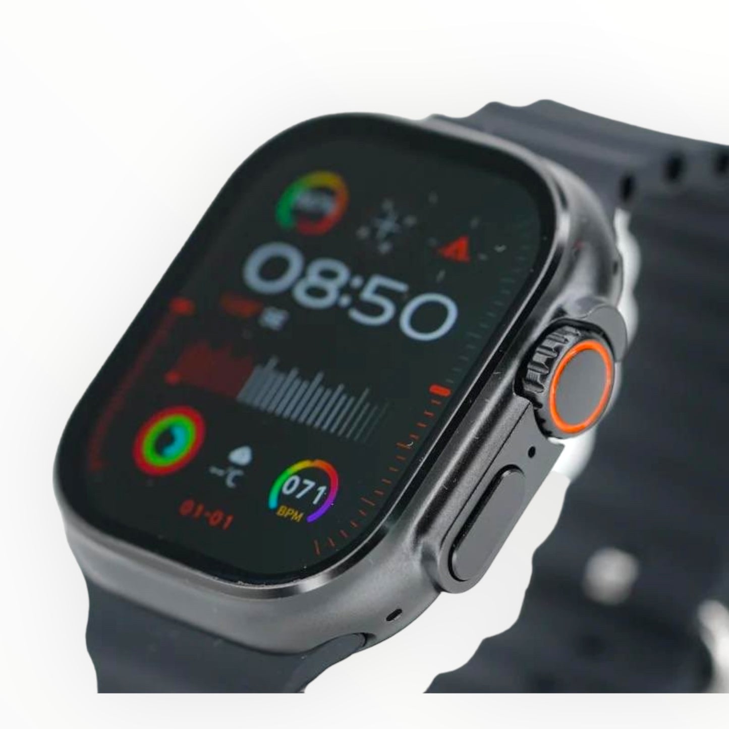 Generic gadget smart watch ultra 2 v9 with black bracelet black color