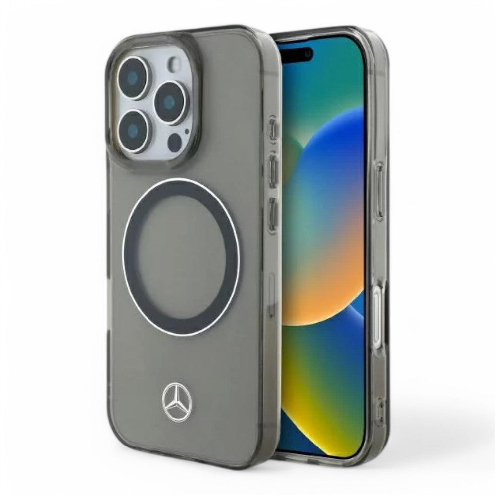 Mercedes-Benz mb hc magsafe transparent pc/tpu silver ring black iphone 16