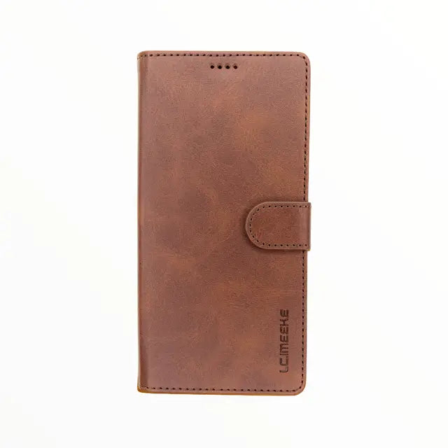 estuche carteras lc imeeke folio libreta con porta tarjeta samsung a21 color cafe DIGITALSHOP