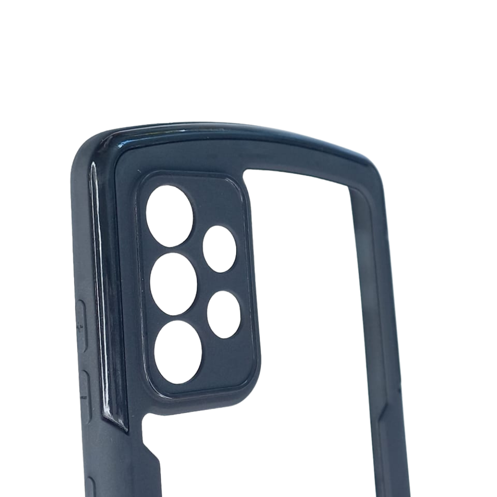 Generic transparent case transparent reinforced frame and back Samsung A72 black / transparent color