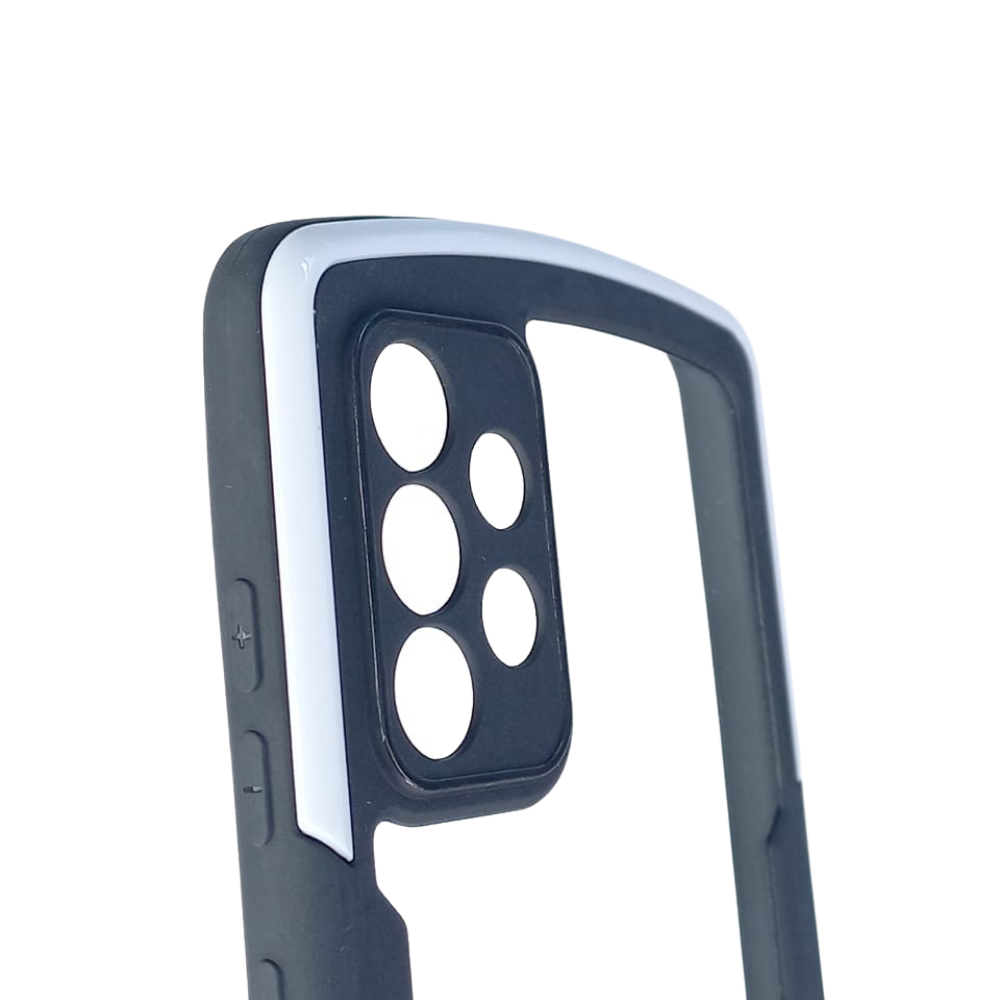 Generic transparent case transparent reinforced frame and back Samsung A72 white / transparent color