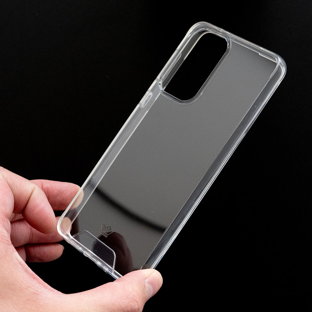 Transparent case the king with buttons samsung a73 gray / transparent color