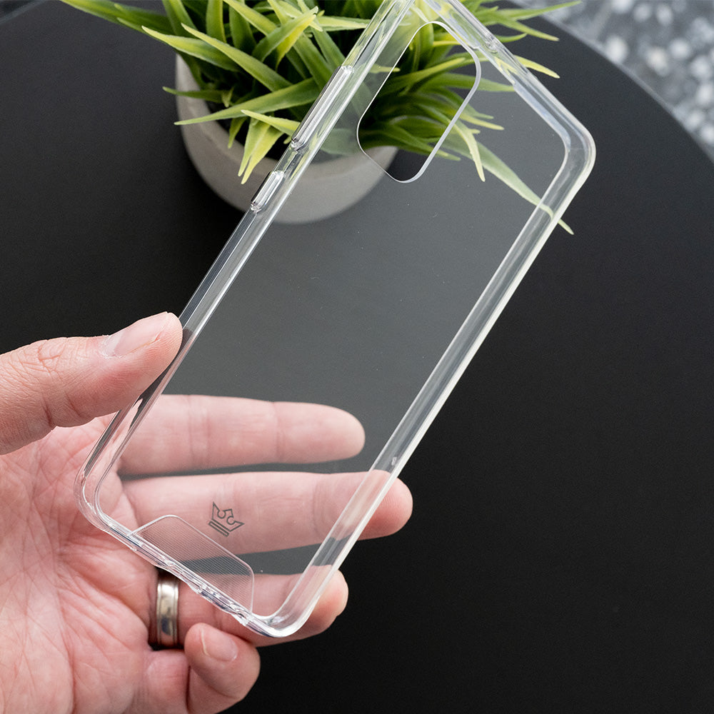 Transparent case the king with buttons samsung a73 gray / transparent color