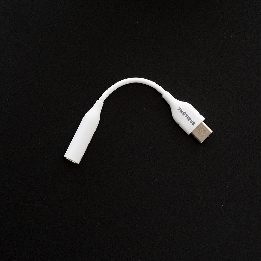 Cable samsung adaptador auxiliar tipo c a plug 3.5 mm color blanco