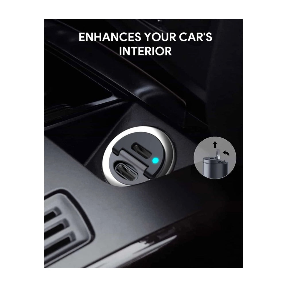 Aukey Car Charger 30W Ultra Small 2 Port Type C For Black Color