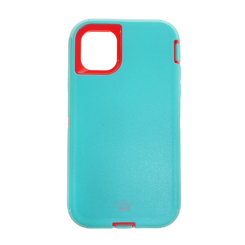 Protective case king defender apple iphone 11 pro max pink / turquoise color