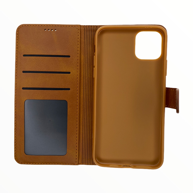 Estuche carteras lc imeeke folio libreta con porta tarjeta apple iphone 11 pro max color cafe