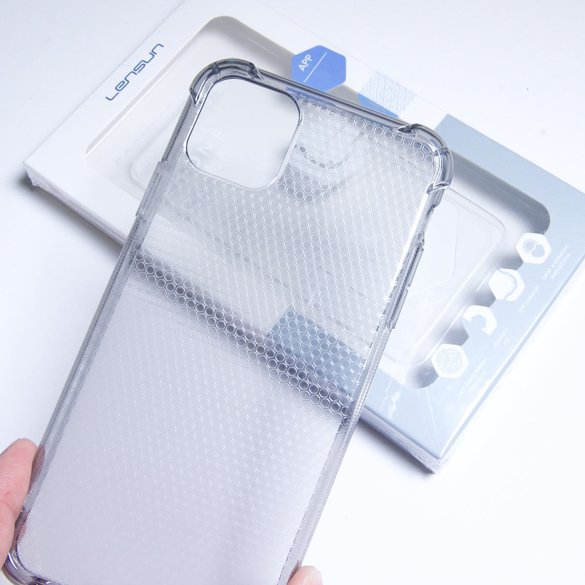 classic lensun airbag design case for apple iphone 11 pro grey color