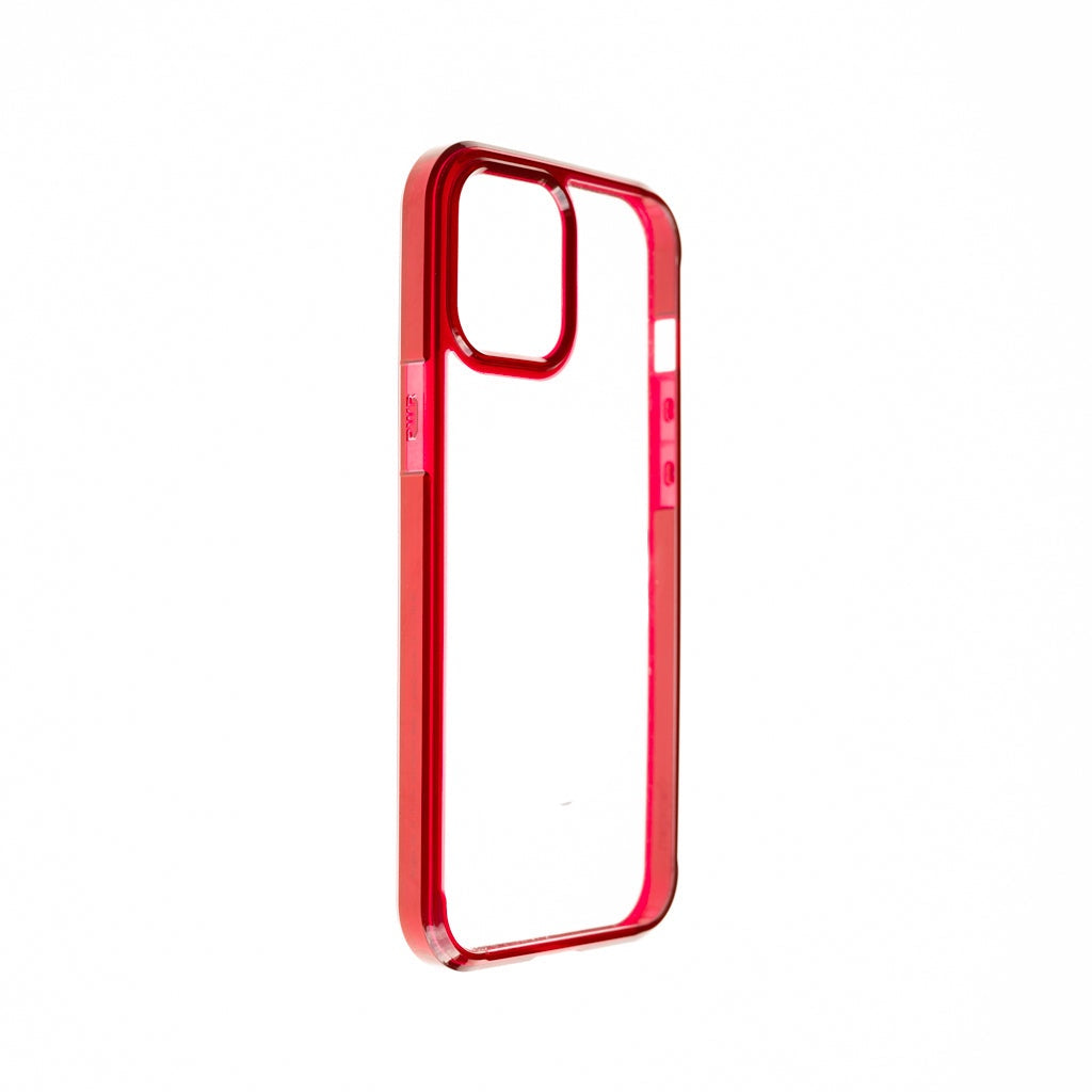 Estuche clasico spigen transparente marco apple iphone 12 , iphone 12 pro color rojo / transparente
