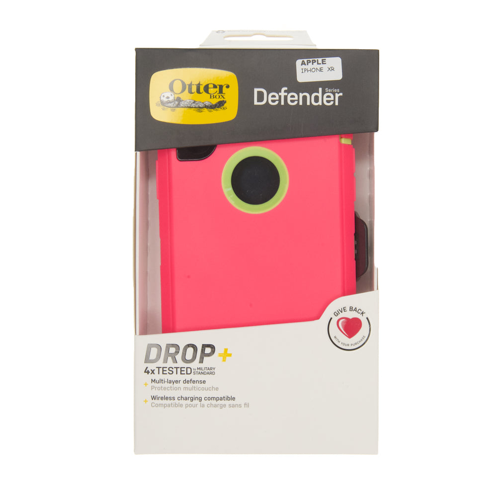 Estuche proteccion otterbox defender apple iphone xr color rosado / verde