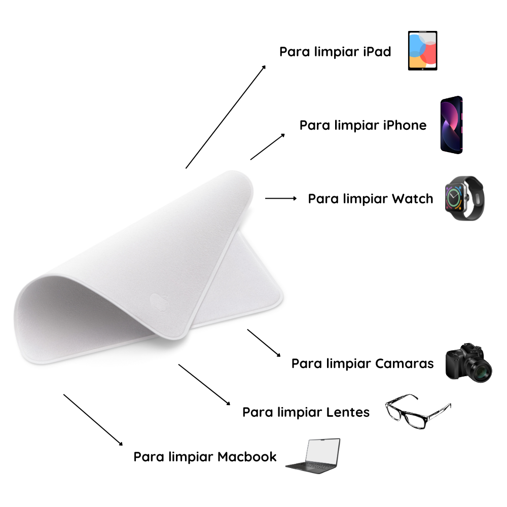 Apple tool cleaning polishing cloth grey color