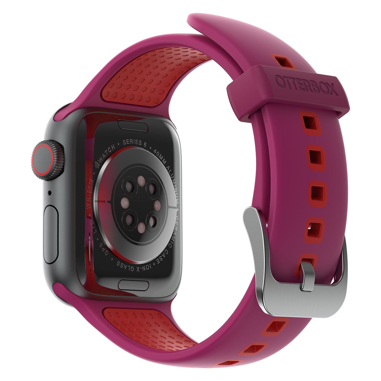 Accesorio otterbox pulsera silicon all day band apple watch 38 / 40 / 41 mm color fucsia / rojo