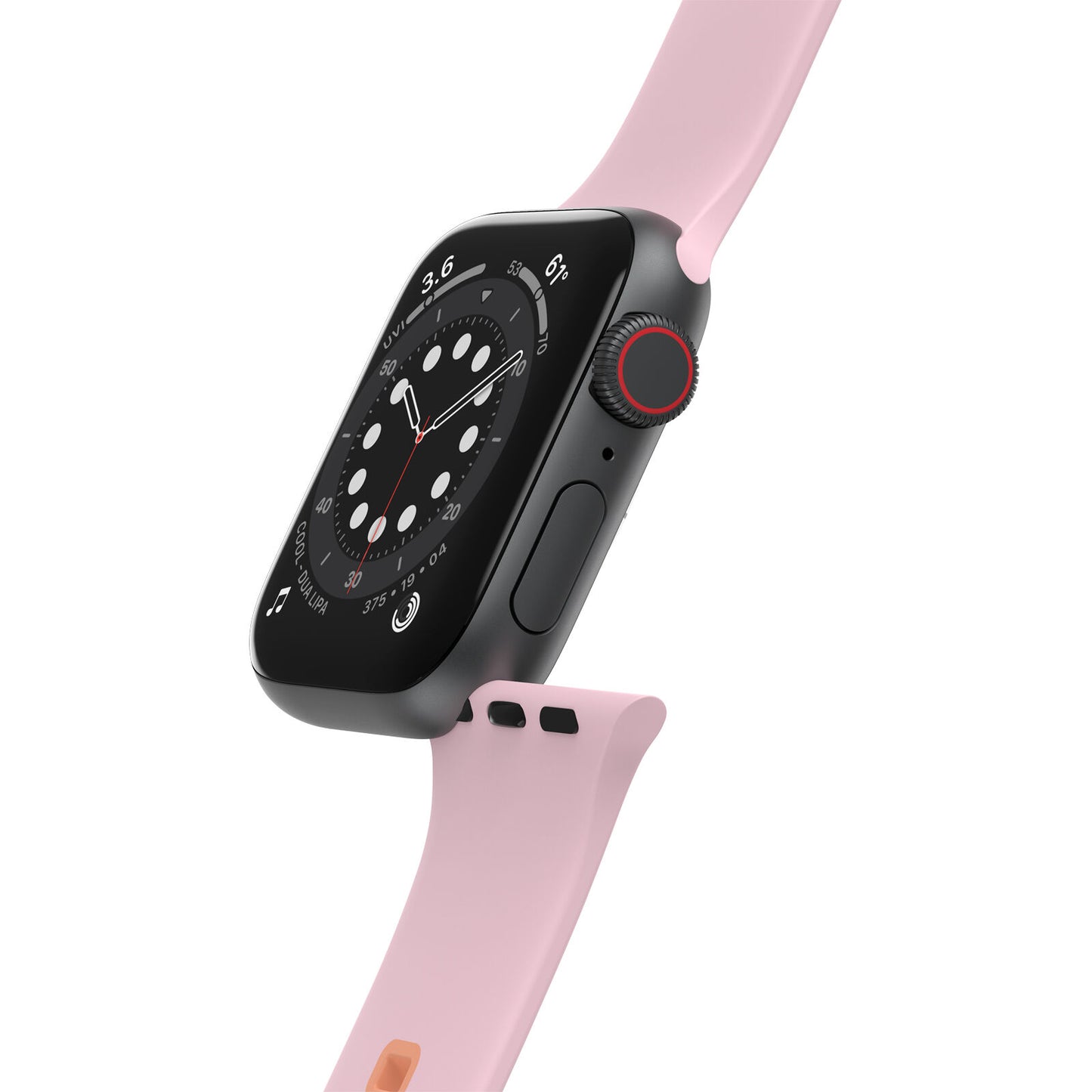 Accesorio otterbox pulsera silicon all day band apple watch 42 / 44 / 45 mm color rosado / melon