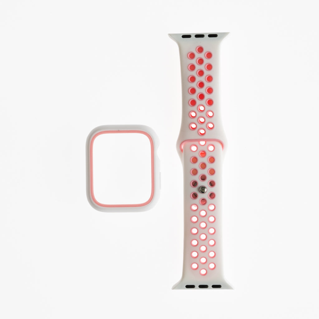 Generic accessory Nike bracelet with bumper Apple Watch 38 mm white / pink color