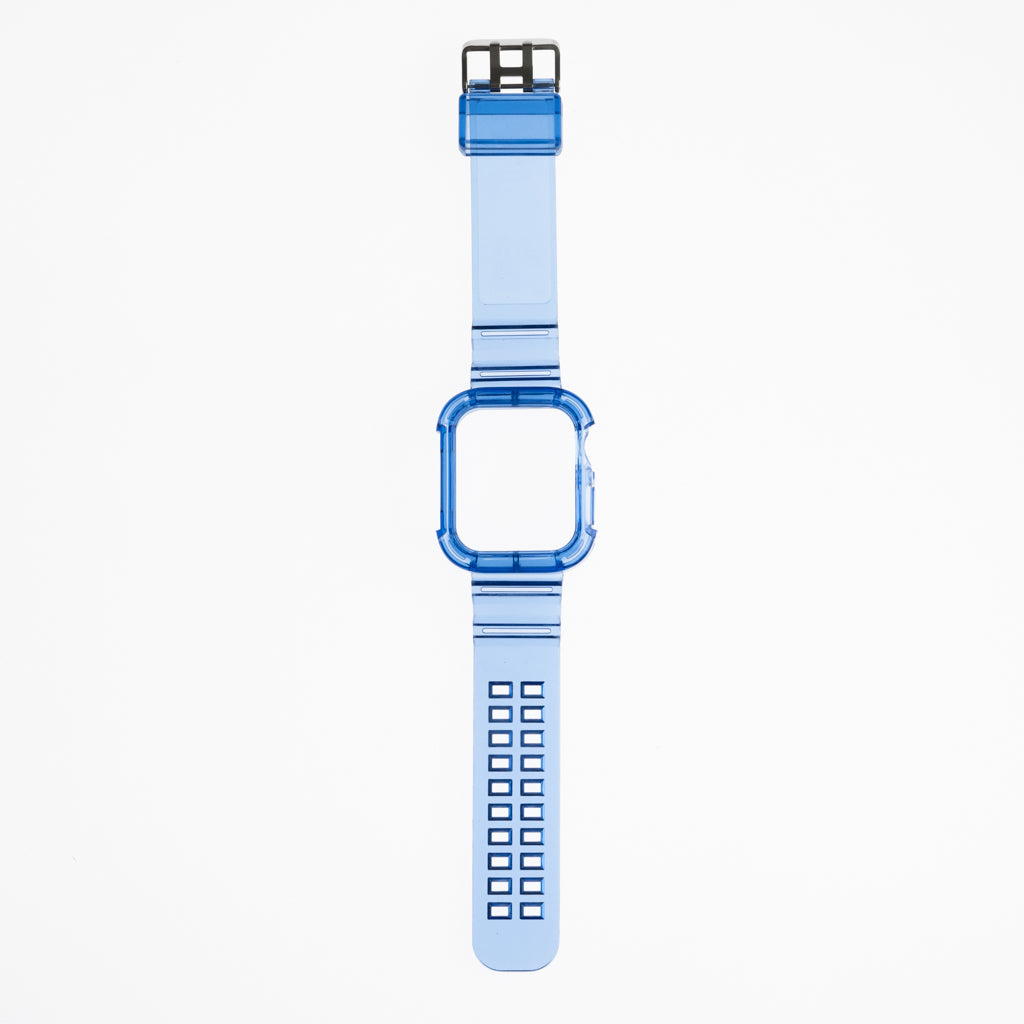 Generic Bracelets + Bumper Rugged Clear 45 Mm Blue