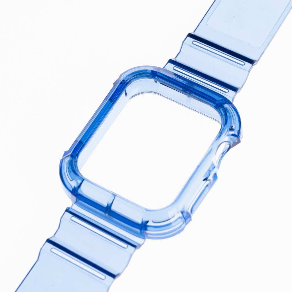 Generic Bracelets + Bumper Rugged Clear 45 Mm Blue