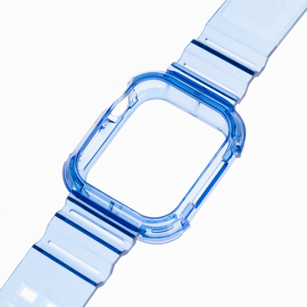 Generic Bracelets + Bumper Rugged Clear 45 Mm Blue