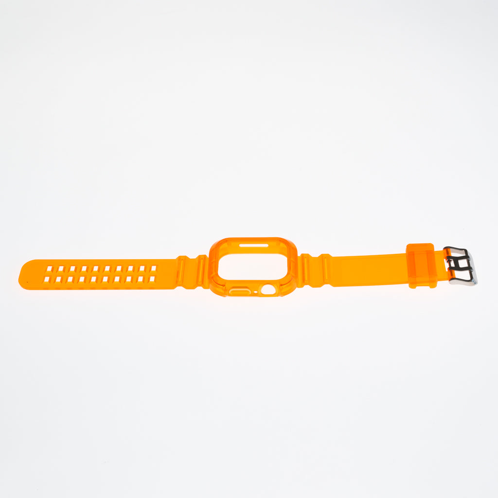 Accesorio generico pulsera con bumper rugged apple watch 45 mm color naranja
