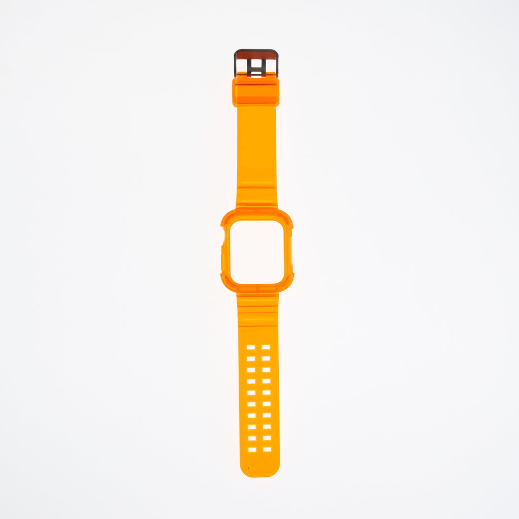 Generic Accessory Bracelet With Rugged Bumper Apple Watch 45 Mm Orange Color