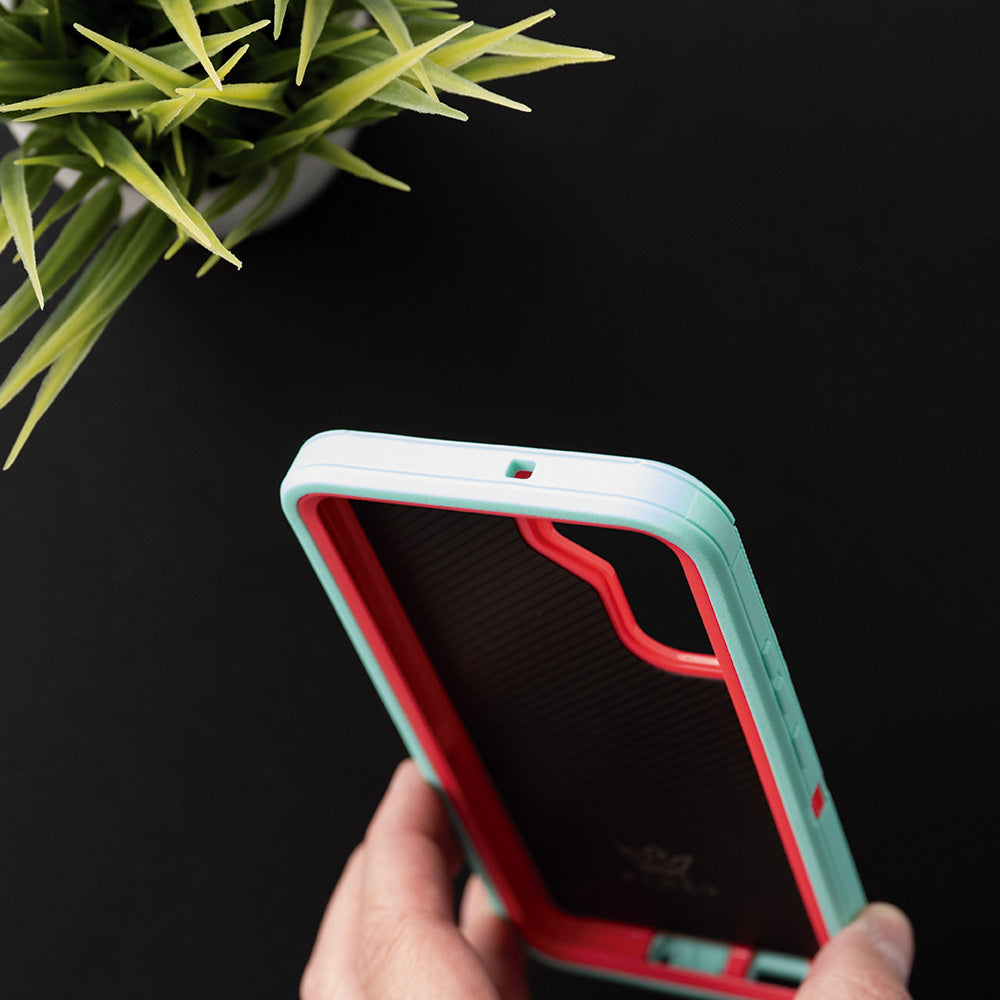 Protective case king defender samsung s22 plus turquoise / pink color