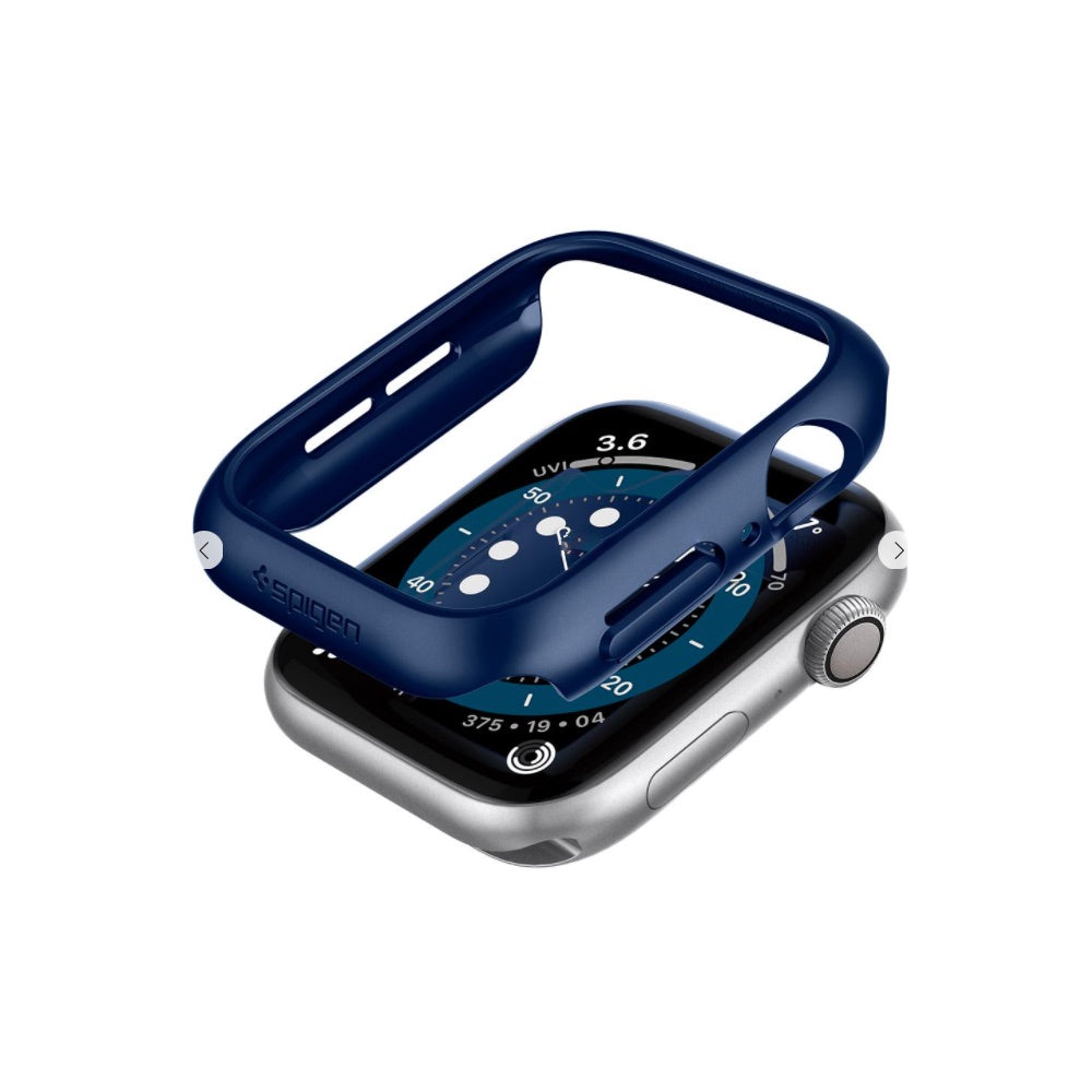spigen think fit apple watch bumper case 44/45 mm blue color