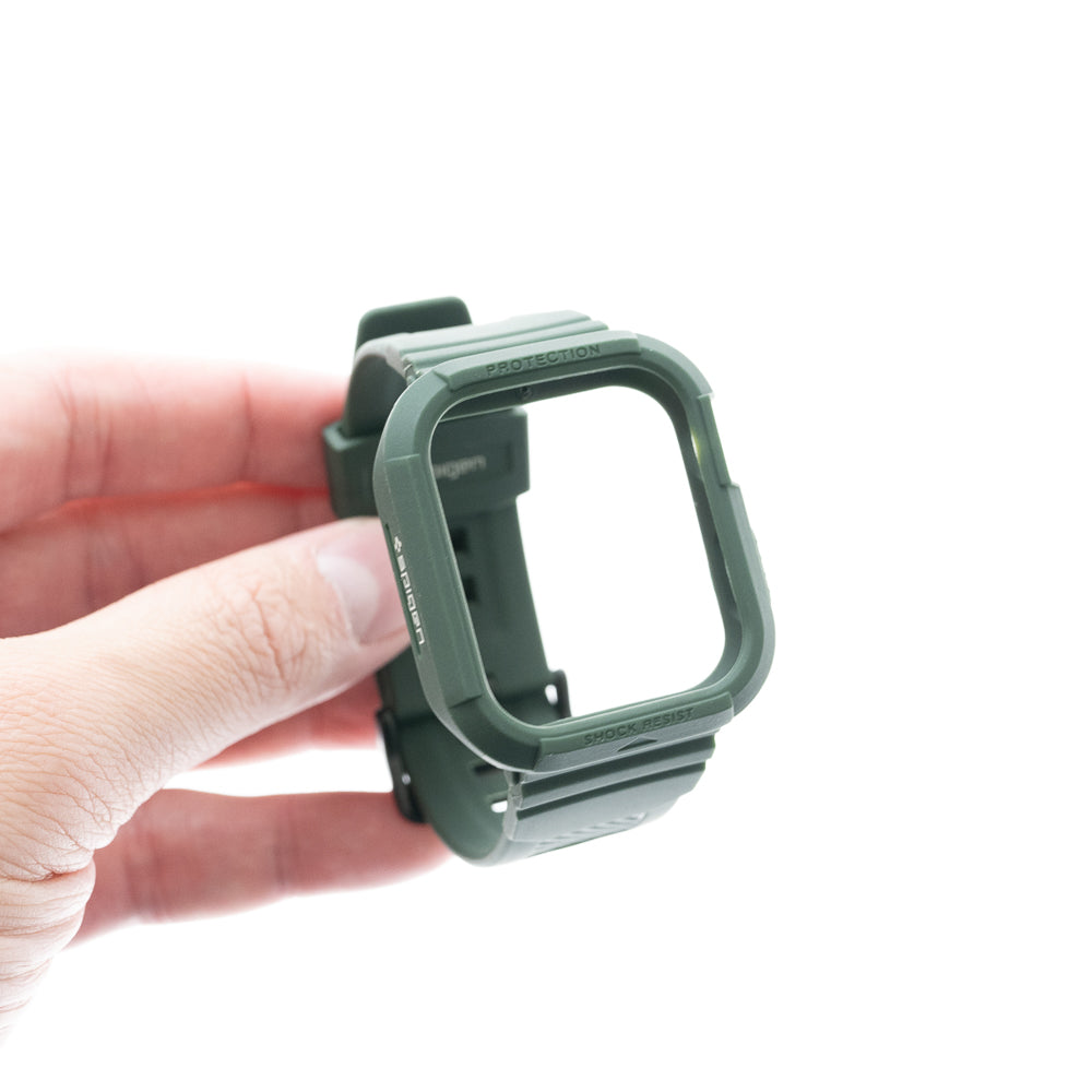 Spigen Rugged Armor Pro Case (Bumper & Wristband) 40mm 41mm Moss Green