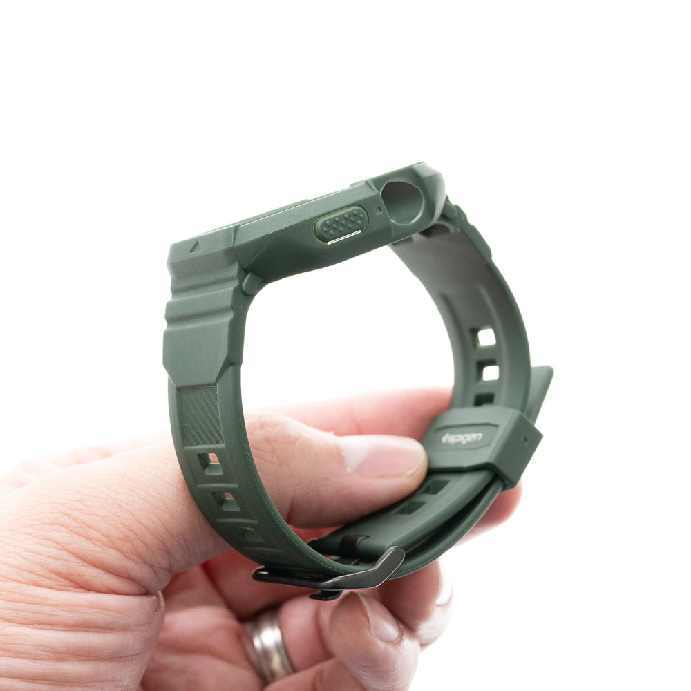 Spigen Rugged Armor Pro Case (Bumper & Wristband) 40mm 41mm Moss Green