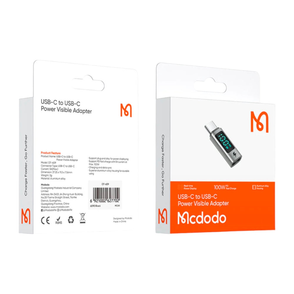 Accesorio Mcdodo Adaptador Ca-6090 Adaptador Otg  Usb-C A Tipo-C Color Gris