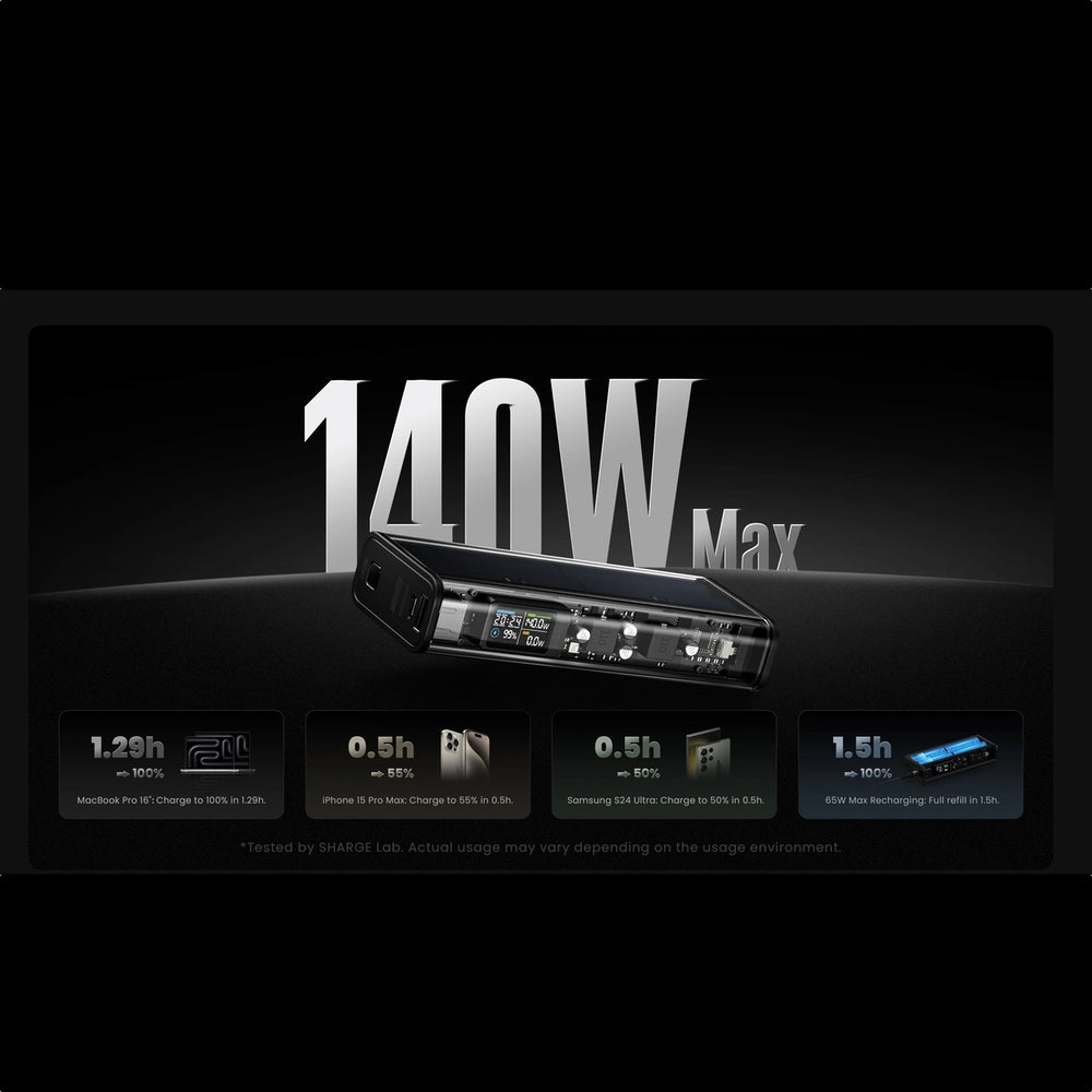 Accesorio sharge bateria shargeek 140 capacidad 20,000 mha color transparente