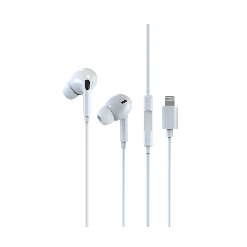 Devia Lightning Smart Series Stereo Earphone Headphones With Cable (Em032) White Color