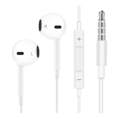 Apple plug headphones with 3.5 mm plug connector, white color