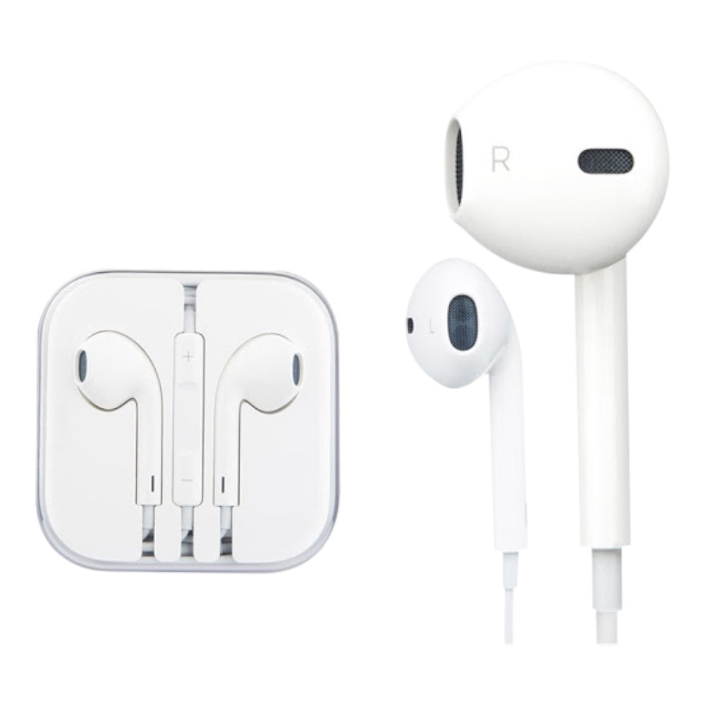 Apple plug headphones with 3.5 mm plug connector, white color