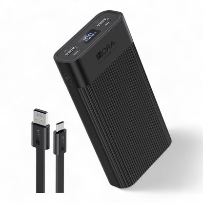 Battery 1 Hour Fast Charge 2 USB Ports 2 Type C 20000Mah Black Gar117